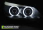 Preview: LED Angel Eyes Scheinwerfer für BMW 5er E60/E61 03-07 schwarz mit LED Blinker